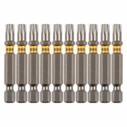 Бита TX 30х50, сталь S2, шестигранный профиль, 10 шт. Е 6,3 Denzel