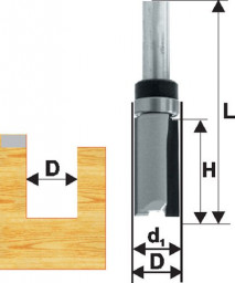 Фреза кромочная прямая по ДСП ЭНКОР 12,7*26 мм