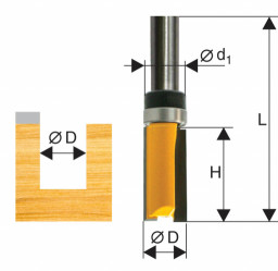 Фреза кромочная прямая ПРОФ ЭНКОР 6,35*20 мм