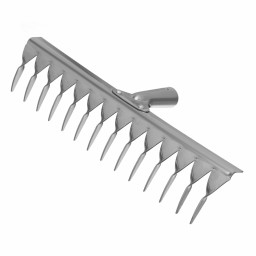 Грабли, нержавеющая сталь, 340 мм, 14 витых зубьев, без черенка, Сибртех