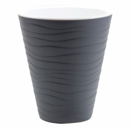 Кашпо Валенсия пластиковое 2,0л со вставкой антрацит