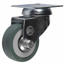 Колесная опора 75 мм аппаратная площадка, поворотная, подшипник скольжения