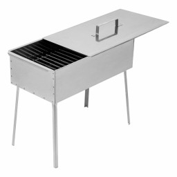 Коптильня двухъярусная 500 x 270 x 175 мм, нержавеющая сталь, 0.8 мм, с поддоном, на ножках, Camping Palisad