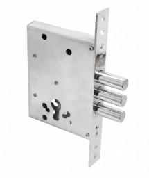 Корпус замка для металлических дверей БУЛАТ ЗВ1-3(16).60.00.08  хром без ц/механизма 