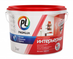 Краска акриловая интерьерная Profilux ВД PL- 07А СУПЕРбел/Белоснежная 3кг