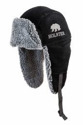 Шапка ушанка зимняя Авиатор, кож. зам черныйй Хольстер