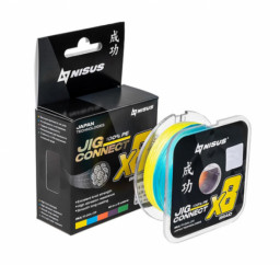 Шнур JIG CONNECT X8 PE Multicolor 150m #1.0, 0.16mm 10.0кг/17.2LB NISUS