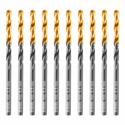 Сверло по металлу, 3,5 мм, HSS-Tin, Golden Tip, 10 шт. Denzel