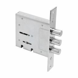 Замок врезной для металлических дверей БУЛАТ ЗВ8-6.60.00.3(14).08 хром сувальд  б/о б/наклад 5кл